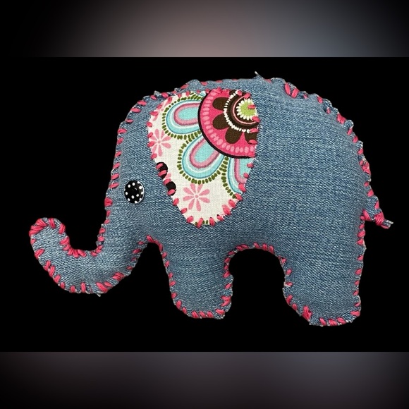 Handmade Other - Handcrafted Denim Elephant Plush